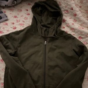 Army Green Zip up Hoodie